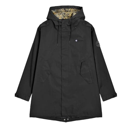 Image of Lambretta Mens Retro Waterproof Fishtail Parka (UK, Alpha, L, Regular, Regular, Black)