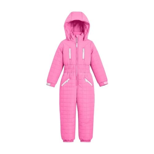 Image of One Piece Warm Ski Suit for Boys Girls Lightweight Ski Overalls Waterproof Winter Hooded Jumpsuits Kids Snowboard Suit Kids Girls Thick Warm Snowmobile Ski Suits (Pink, 15-16 Years)