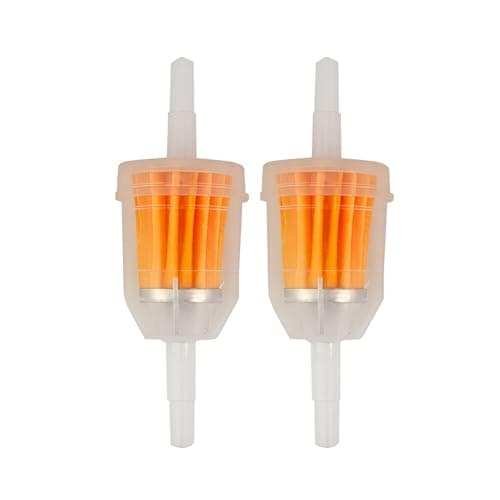 Image of TAORANJU 2 Pcs Universal Inline Fuel Filters, Compatible for 6mm & 7mm Fuel Lines, High Efficiency Filter for Cars, Motorcycle, Quad Bike, Lawnmowers, Generators, Forklifts & More