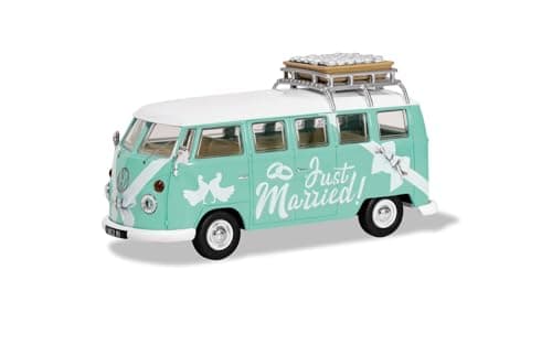 Image of Corgi Diecast Model Cars - CC02737 Volkswagen Campervan Just Married - Men & Women Souvenir Gifts from UK - Small Die Cast Toy Car Models for Boys, Gift for Motor Enthusiasts