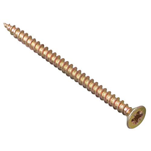 Image of ForgeFix Multi-Purpose Single Thread Screws | 4.0 x 75mm | Zinc Yellow Passivated | Box 100