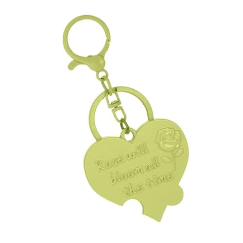 Image of YPBEW Letter Keychain Jewelry Piece Sturdy Alloy Construction Heart Shaped Rings for Keys and Styles Statements Rose Alloy Keychain Jewelry