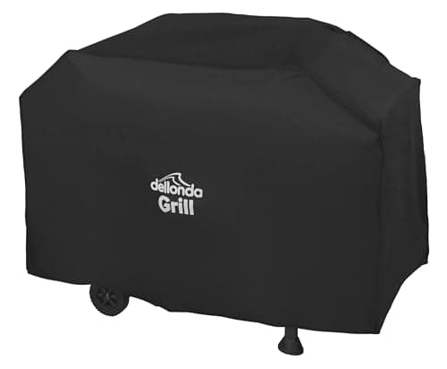 Image of Dellonda Black PVC Cover for BBQs, Water-Resistant for Outdoor Use, 1325 x 1130mm - DG19