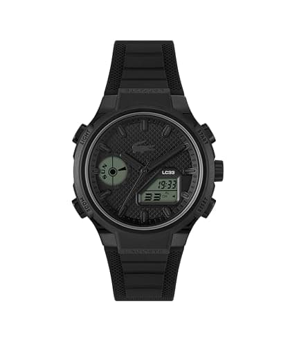 Image of Lacoste Analog-Digital Multifunction Quartz Watch for Men LC33 Collection with Black Silicone Bracelet - 2011447