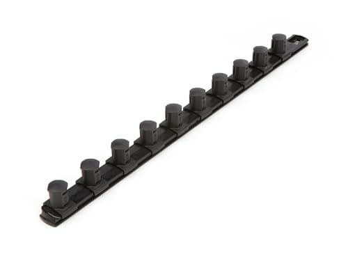 Image of TEKTON 3/4 Inch Drive x 18 Inch Socket Rail, 10 Clips (Black) | OSR33210 | Made in USA