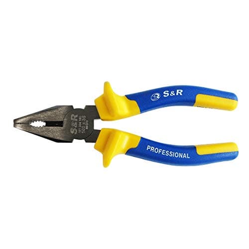 Image of S&R Combination Pliers 180 mm x 39 mm, Cr-V, 2-Component Handle, Rubberised