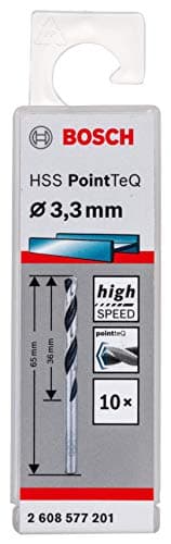 Image of Bosch Professional 10-piece PointTeQ HSS Twist Drill Bit (for Metal, 3.3 x 36 x 65 mm, Drill Driver Accessories)