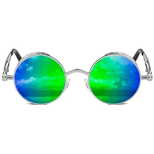 Image of ROCKNIGHT Gothic Steampunk Round Polarized UV400 Protection Sunglasses Unisex