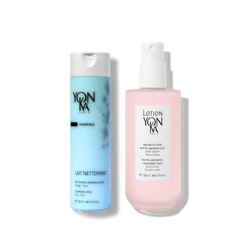 Image of Healthy Skin Edit Bundle – Yonka Lotion Dry Skin Toner 200ml - Alcohol-Free Hydrating Mist + Yonka Cleansing Milk 200ml - Gentle Makeup Remover, Moisturizes & Soothes - 98% Natural Origin