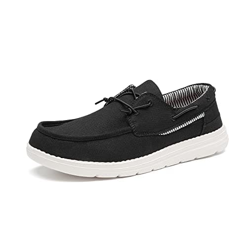 Image of Bruno Marc Men's Slip-on Canvas Loafers Casual Boat Shoes,Size 8,Black,SBLS223M