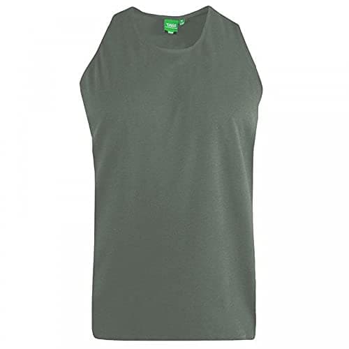 Image of D555 Mens Adults Fabio Plain Muscle Vest Khaki 7XL