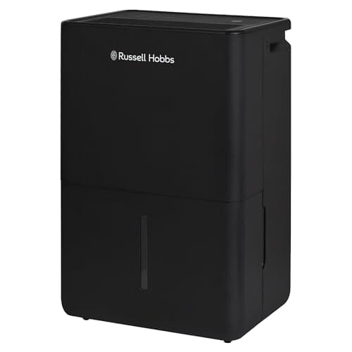 Image of Russell Hobbs Dehumidifier 10 Litre/Day with Digital Display for Damp, Mould & Moisture in Home, Kitchen, Bedroom, Office, Caravan, Laundry Drying, 30m2 Room Coverage, Smart Timer, Black, RHDH1002B