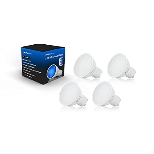 Image of Auraglow LED Coloured GU10 Spotlight Light Bulb - Blue - 4 Pack
