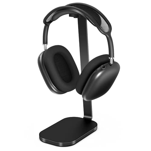 Image of VICHYIE Headphone Stand for AirPods Max, Headset Holder with Aluminum Supporting Rod, Heavy Base Desk Stand Headphones Support Accessory for All Headphones - Black