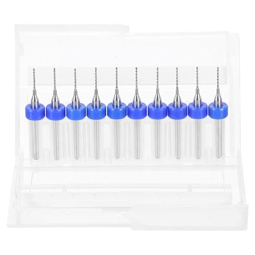 Image of sourcing map 10pcs PCB Drill Bit Set 1/8" Shank 0.7mm Tungsten Carbide Micro Twist Drill Bits Tools for Print Circuit Board Jewelry Plastic Wood Soft Metal