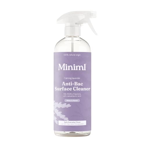 Image of Miniml Eco Antibacterial Spray Surface Cleaner 750ml - French Lavender Scented Multi Purpose Anti-Bac Disinfectant Cleaning Product - Natural Plant Based Vegan Formula & Cruelty Free