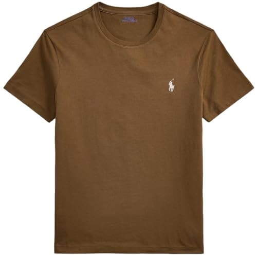 Image of POLO RALPH LAUREN Men's Jersey Cotton Crew Neck T-Shirt, Rl Nutmeg Brown, Large