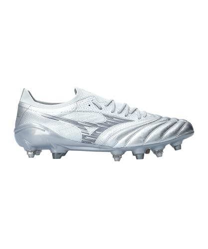 Image of Mizuno Morelia Neo IV Elite Adults SG Rugby Boots Silver (UK Footwear Size System, Adult, Men, Numeric, Medium, 6.5)