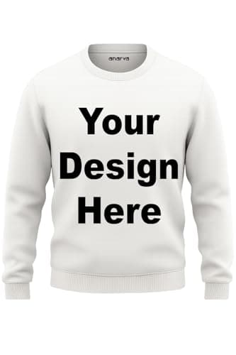 Image of ENCIGER Unisex Front & Back Personalized Crewneck Sweatshirt Custom Logo Print white, S