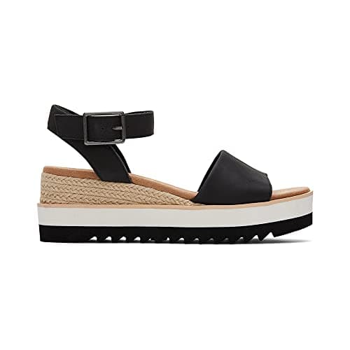 Image of TOMS Women's Diana Sandal, Black Leather, 6
