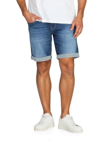 Image of Replay Jeans Shorts Men's Stretch Short Slim Fit New Ambass Shorts Bermuda Shorts Summer Denim Plain Blue Black 30 31 32 33 34 36 38 40 42, Dark Blue (007), 33W