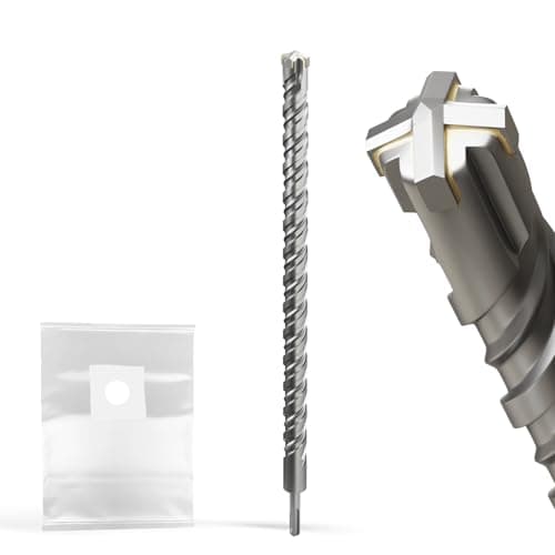 Image of XZH SDS Plus Masonry Drill Bits 25mm x 460mm, Professional Tungsten Carbide Cross Tip, Long SDS Hammer Drill Bits for Wall, Stone, Concrete, Brick