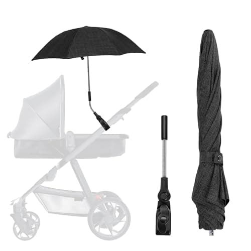 Image of Tarswesi Universal Baby Parasol 50+ UV, Pushchair Parasols with Adjustable Clamp, 71cm Sun Umbrella for Pram, Stroller, Pushchair and Buggy, Baby and Infant Sun Protection Umbrella