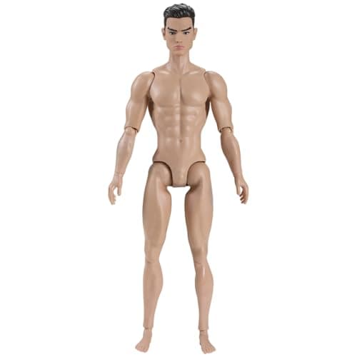Image of Xoeryoy 1/6 Scale Action Figure Multi Jointed Posable Male Muscular Action Figure Body with Head for Display Doll Collection, Beige