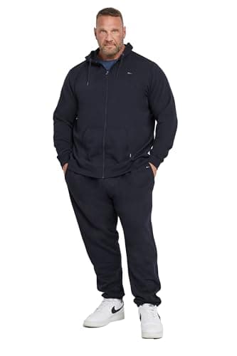 Image of BadRhino Big & Tall Blue Zip Through Hoodie & Jogger Set - Men's - Plus Size Curve