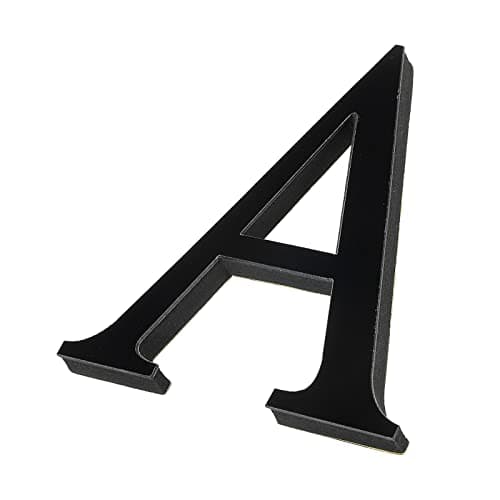Image of PATIKIL 3D Acrylic Alphabet Mirror Wall Stickers Letter A Self-Adhesive Home Decor Letter Sign Art Sticker Decal for DIY Home Decoration Black