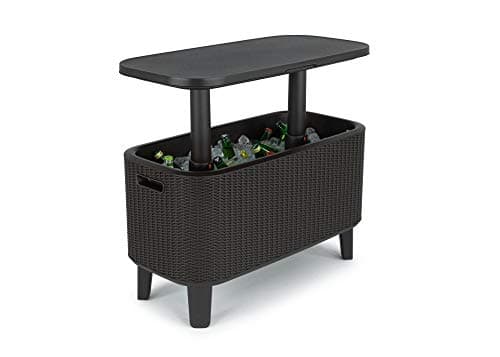 Image of Keter Bevy BAR Cocktail Table, Polypropylene, Anthracite Grey