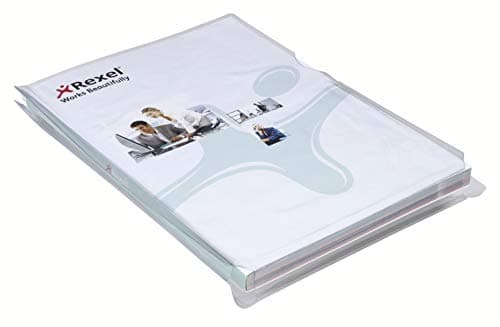 Image of Rexel Nyrex Premium A4 Expanding Document Folder, Clear Embossed, Heavy Duty 170mic, Extra Capacity, Cut Back, L-Folder, Pack of 10, 2001015