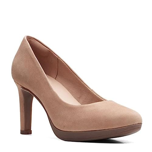 Image of Clarks Ambyr Joy Women's Court Shoes, Praline Suede, 7 UK
