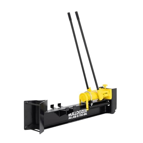 Image of CHARLES BENTLEY BULLDOZER PRO 10 Ton Hand Operated Heavy Duty Hydraulic Log Splitter, No Electricity Required, Horizontal, Rubber Handles, 10 Ton Splitting Force (113X30cm)