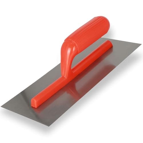 Image of 280 x 120 mm Silver Plastering Trowel - Smooth 4.7 x 11 Inch Plasterers Trowel, Plastic Handled Finishing Trowel, Skimming and Rendering Tools