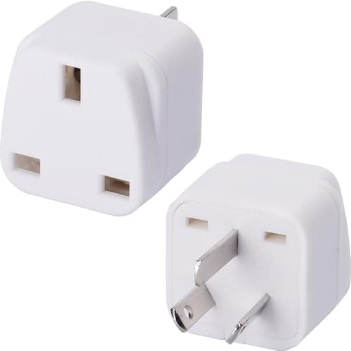 Image of Wirafix 2 Pack UK to Australia Plug Adapter, New Zealand Plug Adaptor, UK to China Plug Adapter, Grounded Travel Adapter for Australia New Zealand China Fiji Argentina and More, White(Type I)