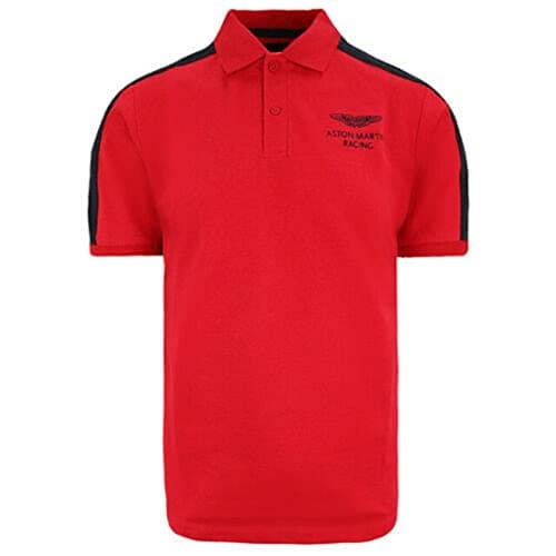 Image of Hackett Aston Martin Racing Short Sleeve Red Mens Polo Shirt HM562677 255