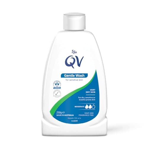 Image of QV Gentle Wash (250g) for Dry, Sensitive Skin, pH Balanced, Unscented, Soap Free Body Wash, Moisturising Soap alternative that lathers for Dry Skin, Eczema, Psoriasis, Dermatitis
