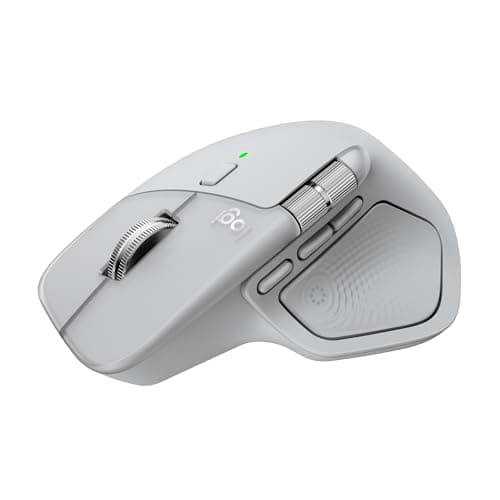 Image of Logitech MX Master 4 Ergonomic Wireless Mouse with Advanced Powerful Haptic Feedback, Ultra Fast Scrolling, USB-C Charging, Bluetooth, Windows, MacOS - Light Grey