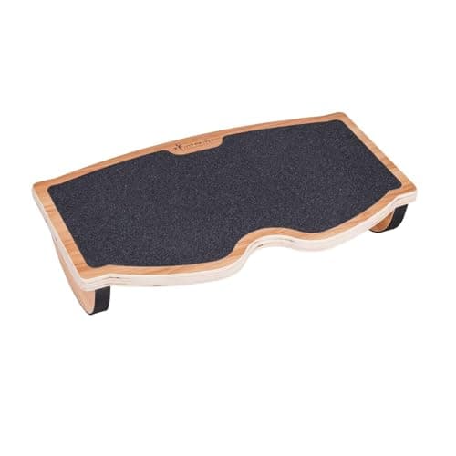 Image of StrongTek Under Desk Foot Rest Rocker, Stool, Natural Wood, Non-Slip Surface, Ergonomic Pressure Relief for Proper Posture Support, Home, Work, and Office PC Use, Compact (350LB Capacity)