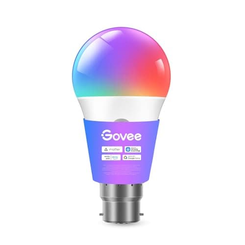 Image of Govee RGBWW Smart Bulb B22, Compatible with Matter, SmartThings, Alexa and Google Assistant, WiFi LED Light Bulb B22, 9W, 800LM, Music Sync, 16 Million Colors, 54 Scenes, 1 Pack