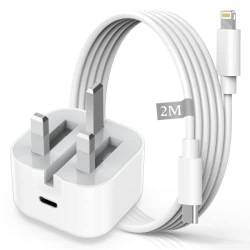 Image of iPhone Fast Charger Cable and Plug 2M[Apple MFi Certified],HOSOW 20W USB C Fast charger iphone Charger Power Adapter with USB C to Lightning Cable for iPhone 14 13 12 11 Pro Max/Mini/XS/XR/X/SE/8/iPad