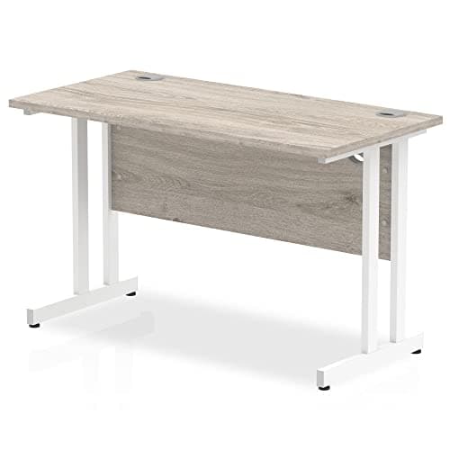 Image of Dynamic Office Solutions Impulse 1200mm Slimline Desk Cantilever Leg Grey Oak White