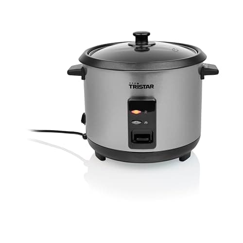 Image of Tristar Rice Cooker, 1.5 L Capacity, Stainless Steel Housing, Non-Stick Inner Pot, Includes Steam Tray, 500 W, RK-6145