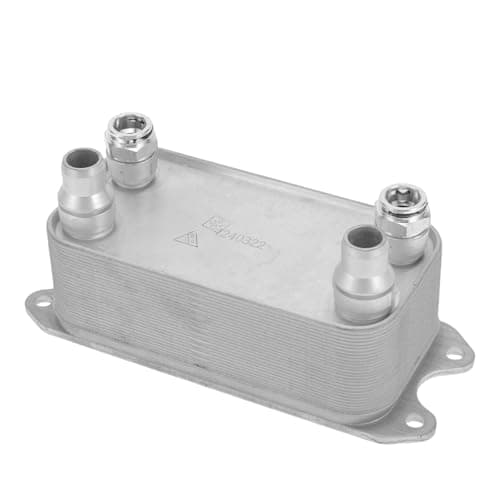 Image of HEROFFIX 1 Pc Engine Oil Cooler for Mercedes-Benz C250,for Mercedes-Benz SLK350 Trans Cooler No.995002300 Silver Tone Aluminum Alloy