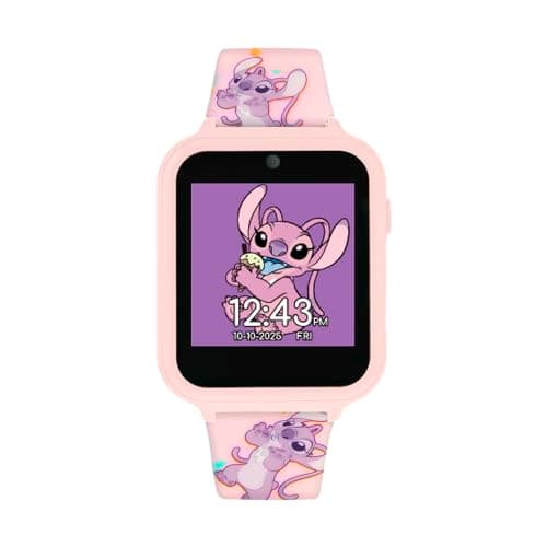 Image of Disney Kids Lilo & Stitch Angel Pink Digital Interactive Smart Watch with Silicone Strap LAS4088