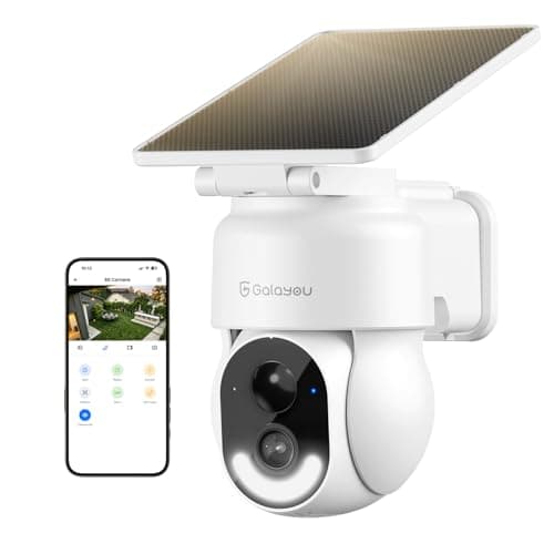 Image of GALAYOU Solar Security Camera Outdoor Wireless - 2K Pan&Tilt Battery Powered CCTV, Outdoor Cameras House Security, Color Night Vision, PIR Human Detection, Real-time Alert, TF Card Storage, R6