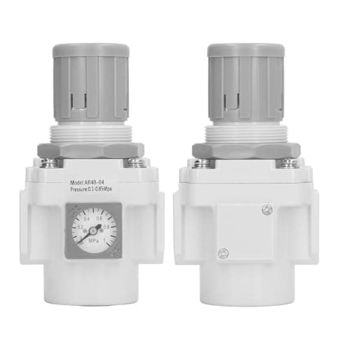 Image of Air Pressure Regulator, G1/2 Inch 14.5Psi to 123.3Psi 1/2 Thread Aluminum Alloy Air Flow Control Valve, Knob Air Compressor Regulator with Pressure Gauge, for Pneumatic Tools