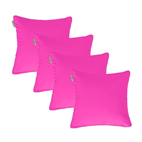 Image of Gardenista 18" Garden Scatter Cushion | Outdoor Water Resistant Garden Furniture Pillow | Soft and Comfy Patio Furniture Cushions | Throw Pillows for Sofa, Couch, Balcony - 4 Pack (Pink)