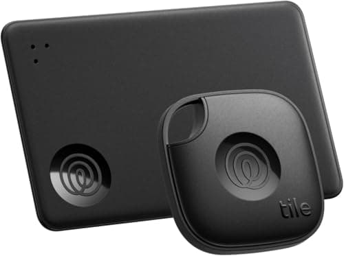 Image of Tile by Life360 Starter Pack - Bluetooth Trackers and Item Finders for Keys, Wallets and More, Both iOS and Android Compatible, Phone Finder, Pack of 2 (Black Mate/Slim)